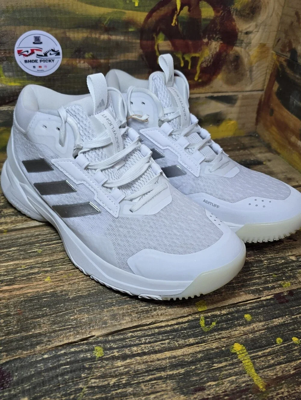 Adidas Crazyflight 6 Mid White Silver HP7030 Volleyball Shoes Womens Size 7,8,9
